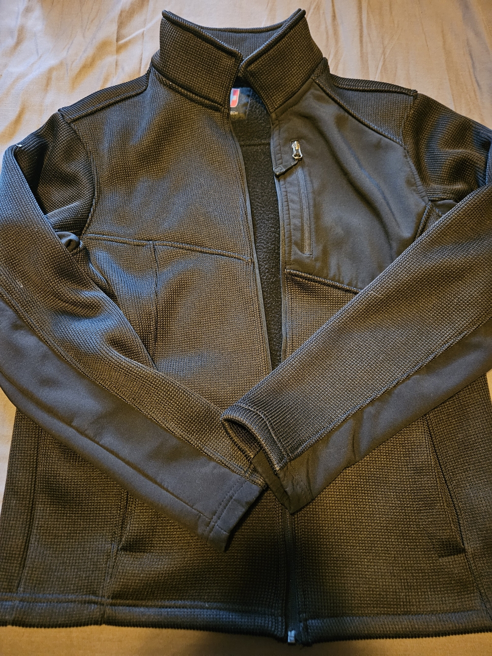 Swiss Tech Black Lightweight Zip-Front Shirt Jacket